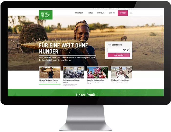 TYPO3-Website der Deutschen Hungerhilfe e.V.